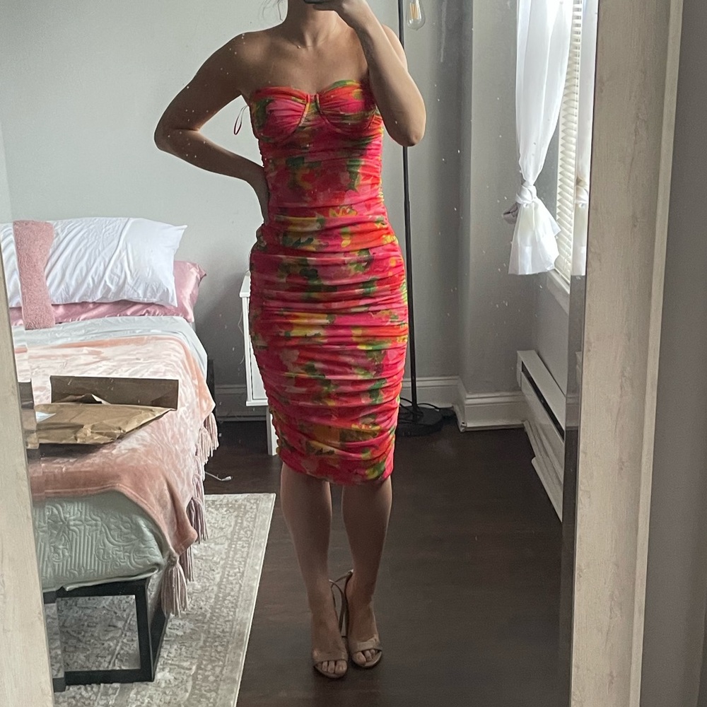 Zara rouched floral dress!